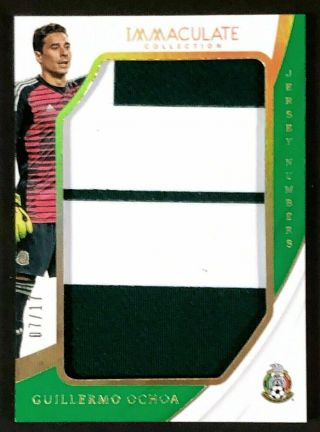 Guillermo Ochoa/mexico 2018/19 Panini Immaculate Soccer Jersey Numbers Card 7/17