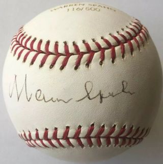 2001 Play - Off Absolute Signing Bonus Warren Spahn Auto Baseball Ball /500 Dead