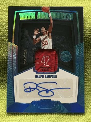 1/1 Ralph Sampson 2018 - 19 Dominion With Authority Auto Tag Patch Autograph