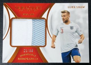 2018 - 19 Immaculate Remarkable Memorabilia Bronze Luke Shaw Patch 21/50 Yl