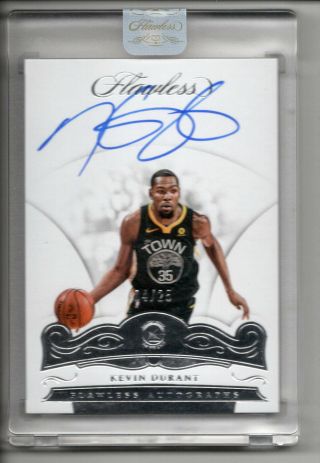 Kevin Durant Auto /25 2017 - 18 Panini Flawless Autograph Encased Sp Warriors Nets