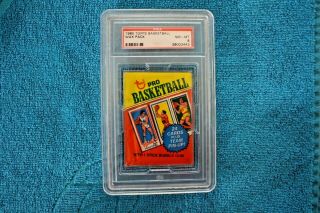 1980 - 81 Topps Basketball Wax Pack Graded Psa 8 Nm - Mt