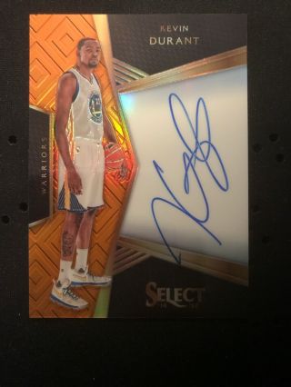 2016 - 17 Select Kevin Durant Prizm On Card Auto 47/60 Ssp Warriors