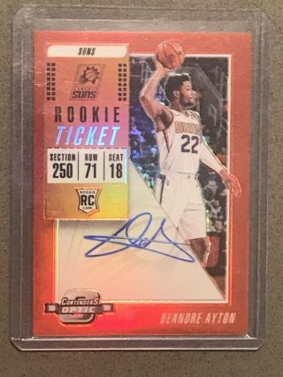 Deandre Ayton 2018 - 19 Contenders Optic Rookie Ticket Red Auto /149