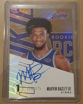 2018 - 19 Panini Absolute Marvin Bagley Iii Rookie Autograph114 /125