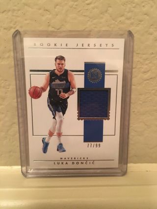 2018/19 Panini Encased Luka Doncic Jersey Relic Serial Is Jersey 77/99 Mavs