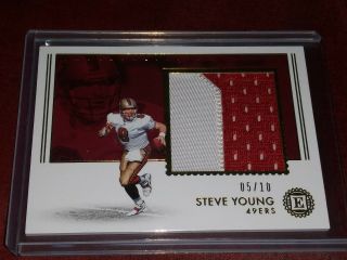 2018 Steve Young Game Jersey Number Patch /10 49ers Substantial Swatch