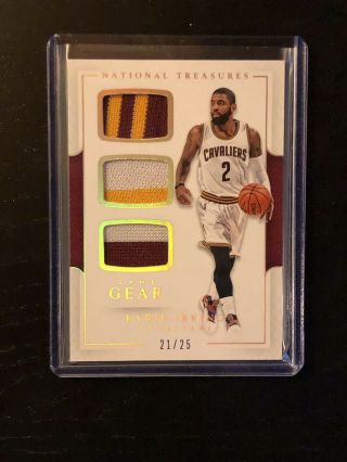 Kyrie Irving 2016 - 17 Panini National Treasures Game Gear Triple Patch /25