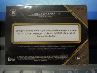 George Springer 2016 Topps Triple Threads Unity Auto Jumbo Relic 55/99 Astros 2