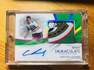 2018 - 19 Panini Immaculate Hirving Lozano Nameplate Logo Patch Auto /8 Sp Mexico