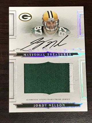 2008 Playoff National Treasures Jordy Nelson Rookie 2 Color Patch Auto /99 Read