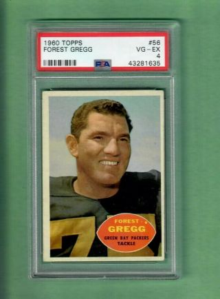 1960 Topps Football 56 Forest Gregg Green Bay Packers Vg - Ex Psa 4
