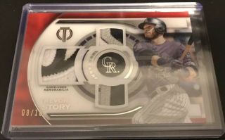 Trevor Story - 2019 Tribute Triple Patch Red Parallel 8/10 - 3 Clr