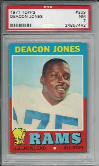 1971 Topps Football Deacon Jones 209 Psa 7 Los Angeles Rams