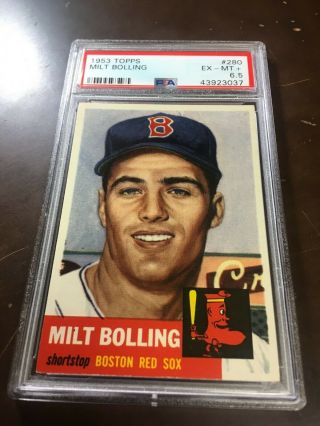 1953 Topps Milt Bolling 280 Psa 6.  5 Exmt,