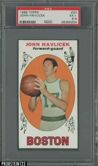 1969 Topps Basketball 120 John Havlicek Celtics Rc Rookie Hof Psa 5.  5 Ex,