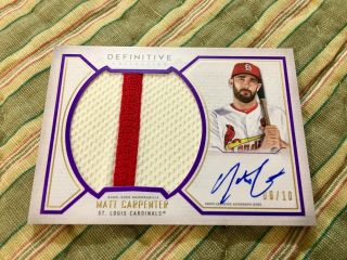 Matt Carpenter 2019 Topps Definitive Baseball Game - Patch Auto 06/10