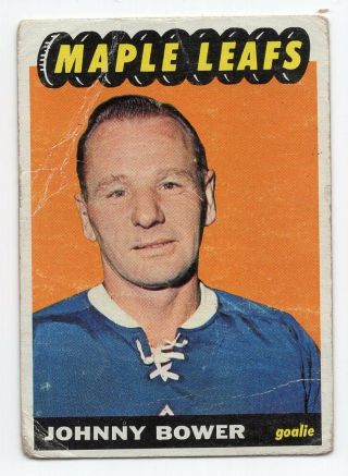 1x Johnny Bower 1965 66 Topps 77 Vg - Maple Leafs