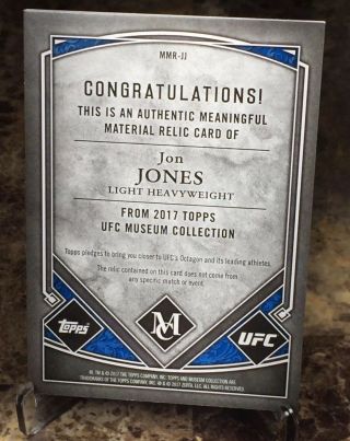 2017 Topps UFC/Museum JON JONES (7/10) (GOLD) RELIC CARD UFC 239 BONES 2