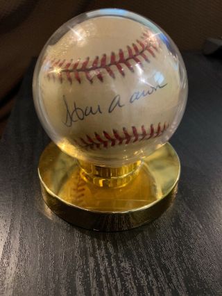 Hank Aaron Autographed Official National League Rawlings Baseball