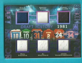 2017 - 18 Leaf In The Game Francis / Fuhr / Chelios Draft History Jersey Relic /12