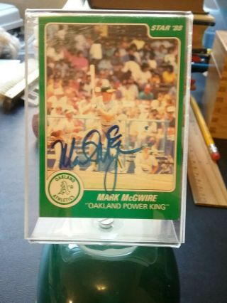 1988 Star Baseball Card Signed Mark Mcgwire On Top Of Mini A 