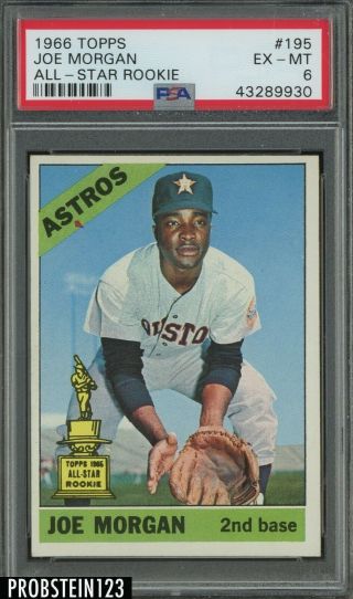 1966 Topps All - Star Rookie 195 Joe Morgan Astros Hof Psa 6 Ex - Mt