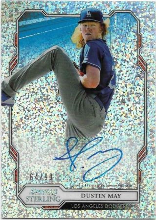 2019 Bowman Sterling Dustin May Auto Rookie Soeckle Refractor L.  A.  Dodgers /99
