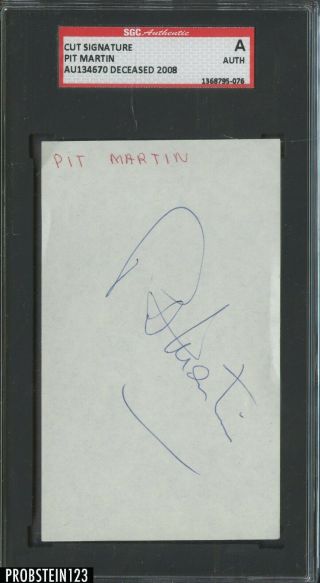 Pit Martin Hockey Signed Index Card Auto Autograph Sgc Deceased 2008