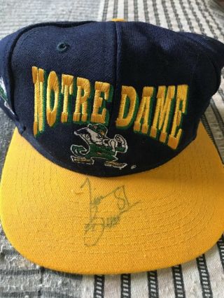 Oakland Raiders Tim Brown Signed Notre Dame Hat - - Hall Of Fame