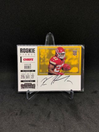 2017 Contenders Kareem Hunt Rookie Ticket Auto Variant Rc Invest Now