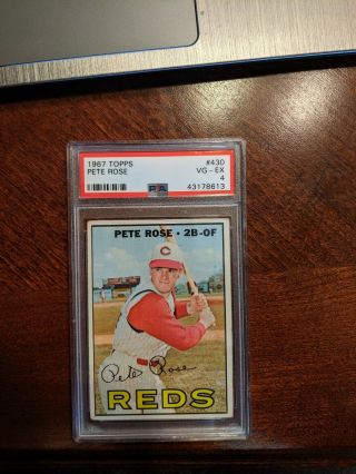 1967 Topps Pete Rose Cincinnati Reds 430 Baseball Card Psa 4