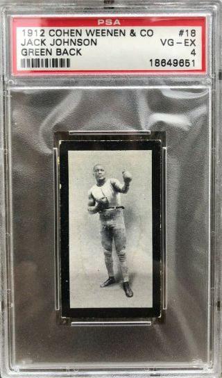1912 Cohen Weenen Boxing Jack Johnson 18 Psa 4 Green Back