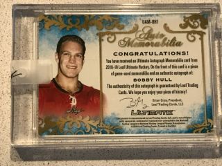 2018 - 19 Leaf Ultimate Game Jersey Auto Bobby Hull 15/15 eBay 1/1 3