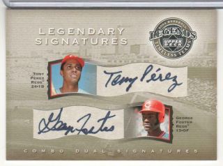 Tony Perez George Foster 2004 Ud Legends Timeless Teams Legendary Signatures 150