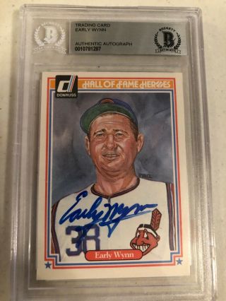 Early Wynn 1983 Donruss Hall Of Fame Heroes Autographed Signed Cleveland Indians