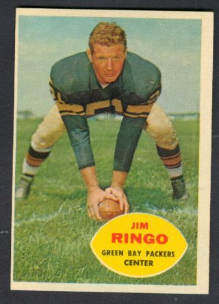 1960 Topps Football Jim Ringo 57 Packers Nearmint