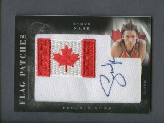 2011 Panini Black Box Elite Steve Nash Canada Flag Patch Signed Auto 2/10 Suns