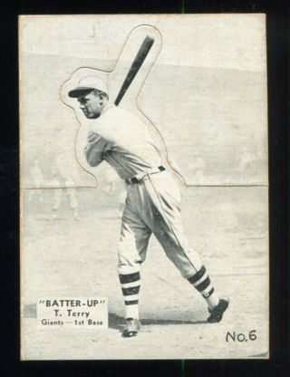 1934 - 36 Batter - Up 6 Bill Terry Ex/ex,  York Giants Set Break