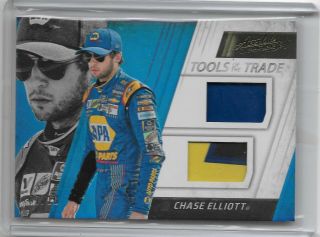 2017 Absolute Rare Gold 7/10 Dual Materials Chase Elliott Card