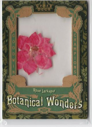 2019 Ud Upper Deck Goodwin Champions Botanical Wonders Rose Larkspur Relic Sp