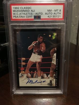 Psa 8 1992 Classic Muhammad Ali Auto Signed Autograph Hof Boxing Legend