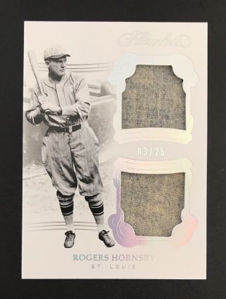 2018 Panini Flawless Rogers Hornsby Game Dual Relic 3/25 St.  Louis Dm - Rh