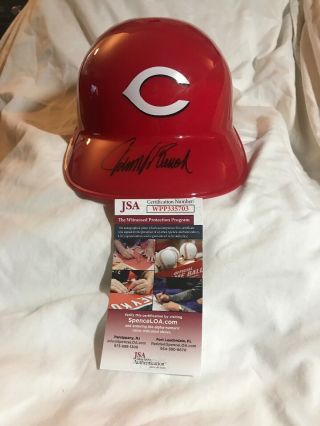 Johnny Bench Autographed Cincinnati Reds Souvenir Batting Helmet Jsa