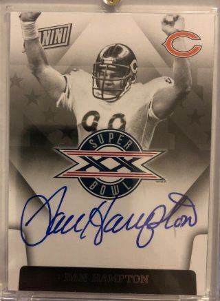 2015 Panini Dan Hampton Bowl Xx Auto Chicago Bears On Card Autograph