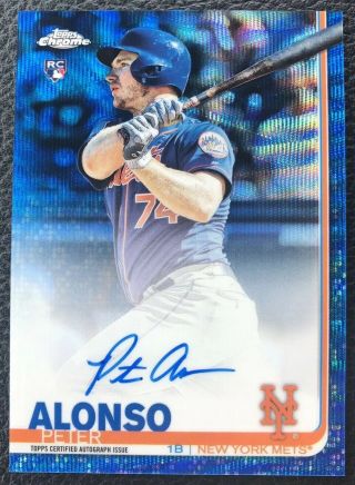 Peter Pete Alonso 2019 Topps Chrome Blue Wave Refractor Rookie Auto /150 Rc Mets