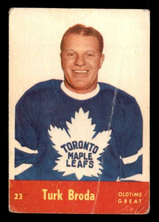 1955 - 56 Parkhurst 23 Turk Broda Otg Maple Leafs Vg (ref 0998)