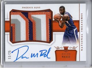 Davon Reed Auto Jersey Logo Patch Rc /25 2018 - 19 Panini National Treasures Rpa