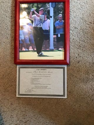 Phil Mickelson Autograph 8x10 W/coa Framed 4