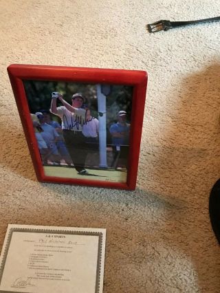 Phil Mickelson Autograph 8x10 W/coa Framed 6